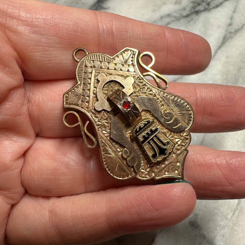 Antique Victorian gold-filled locket pendant